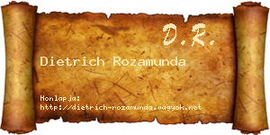 Dietrich Rozamunda névjegykártya